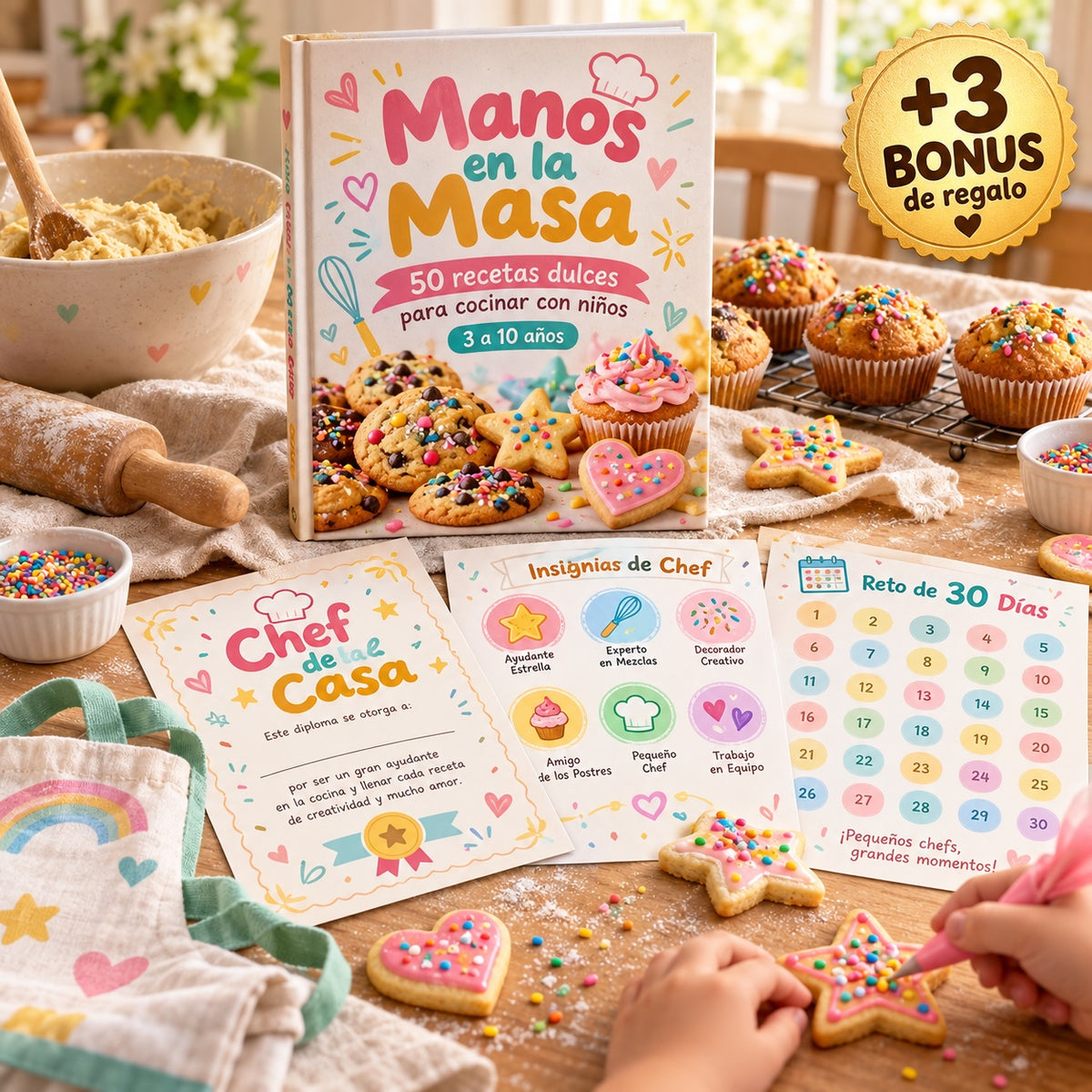 Manos en la Masa: 50 recetas dulces para cocinar con niños de 3 a 10 años